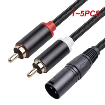 1~5PCS RCA la 2 XLR 3Pin Cablu Audio de sex masculin de sex masculin cablu de Conectare consolă de amestecare, microfon, reportofon,amplificator de linie