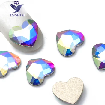YanRuo 20buc în Formă de Inimă Flatback Diamond Nail Farmece Accesorii Pietre de Sticlă de DIY Design Piese Pentru Decoratiuni de Arta Unghiilor