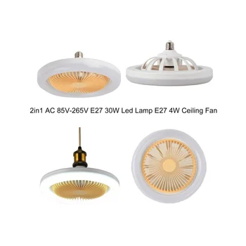 30W Ventilator de Tavan cu Iluminare Lampă E27 Convertor de Bază cu Control de la Distanță pentru Dormitor Living Home Alb+Roz