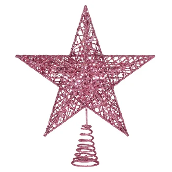 Amosfun 25cm Pom de Crăciun Star Topper Strălucitoare Bradul de Crăciun Pandantiv Ornamente, Decoratiuni de Craciun pentru Casa de Anul Nou