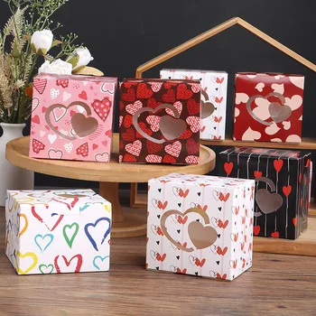 Ziua îndrăgostiților Cadou Cutie Red Inima Roz Cutie de Carton cu Fereastra Cadou Recipient Potrivit pentru Bomboane, Cookie-uri de Partid Cadouri