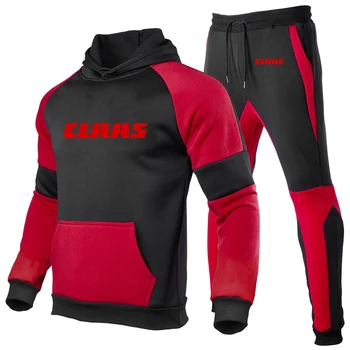 2023 Noi Bărbați CLAAS Imprimare Trening Casual Culoare Solidă Sport Hanorac Gros cu Gluga Bluze de Trening Două Bucăți