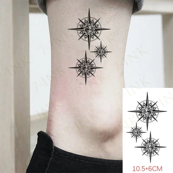 Impermeabil Tatuaj Temporar Autocolante Femei, Forma Rotunda Stele Totem Arta Corp Tatuaje Braț Fals Tatuaj Flash Tatuaj Pentru Bărbați