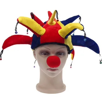 Noi Colorate Petrecere De Halloween Clown Pălărie Cu Clopot Mic Carnaval Costum Amuzant Mingea Pălării Amuzant Unisex Capac Pentru Joc De Fotbal