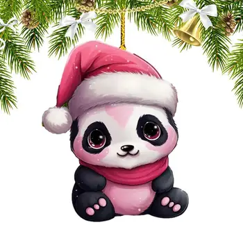 Crăciun B arb ie Pink Panda Serie de Decorațiuni pentru Bradul de Crăciun Masina Acrilice Ornamente Pom de sufragerie de Acasă Fereastra