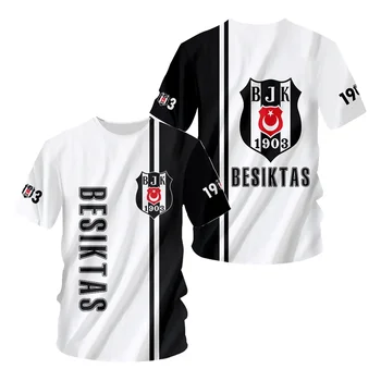 Turcia, Besiktas Istanbul Football T Shirt de Imprimare 3D de Vară Y2k Grafic Tricouri Supradimensionate Femei T Shirt Harajuku NOU Promo Tees