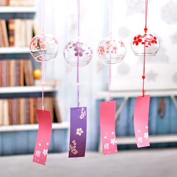 Cherry Blossom Clopoteii De Vant Cadou De Ziua Stil Japonez Sticlă De Mărfuri Mici Ornamente Creative Decoratiuni Acasă Noaptea