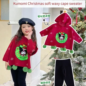 Anime Kawaii Sanrios Kuromi Copii Costum De Crăciun Fată Mantie Pulover Drăguț Desene Animate Topuri Cosplay Costum Copii Haine De Festival