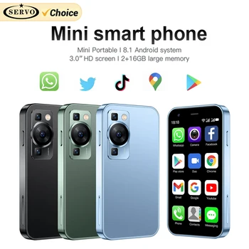 SERVO P60 Pro 3 inch HD Ecran Mic Smartphone GPS 3G WCDMA 2 cartele SIM telefonul Mobil Android 8.1 2 GB+16 GB de Tip C, Mini-Telefon Mobil