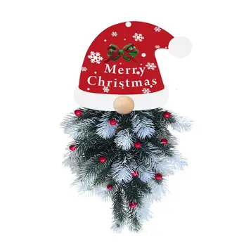 Artificiale Coroană de Crăciun de Decorare de Crăciun Decor Cu LED-uri Lumini Artificiale Ghirlanda Mată Ramuri Usa Ornamente