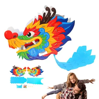 Dragon chinezesc Decoratiuni DIY Hârtie cu Cap de Dragon Kituri de Ambarcațiuni Pentru Festivalul de Primăvară Structură Stabilă Zodiac Mascota Cap de Dragon
