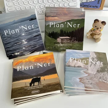 24sheets Ins Peisaj Planificator de Notebook-coreean Naturale View Cover Planificator Săptămânal Zilnic Rindea Profitabilă Album Jurnalul