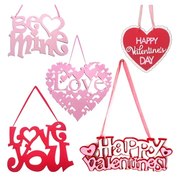 Ziua îndrăgostiților Placa Non-țesute Te Iubesc Agățat Semn Fericit Valentine Party Decor pentru Usa de Perete Tavan Decoratiuni Fereastră M68E