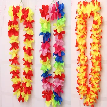 De vânzare la cald 10buc Flori Hawaiian lei Ghirlanda Colier Fantezie Rochie de Petrecere Hawaii Beach Fun Flori DIY Petrecere pe Plajă Decor