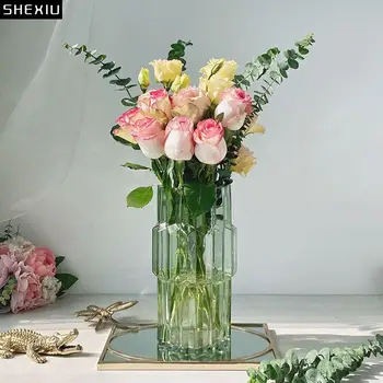 Rombic Textura Hidroponice Vaza De Sticla Transparente, Ghivece Birou Aranjament De Flori Decor Modern Decor Floral Vaze
