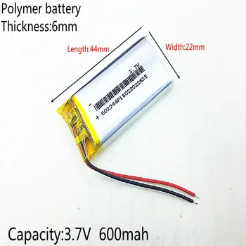 3.7 V 600mAh 602244 Litiu-Polimer Li-Po, li-ion Reîncărcabilă de celule de Baterii Pentru Mp3 MP4 MP5 mobil GPS bluetooth