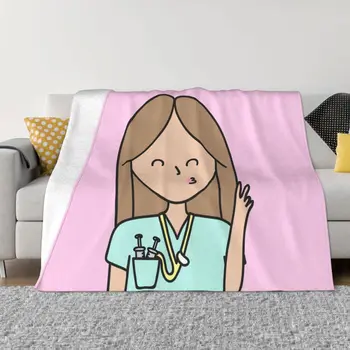 3D Imprimate Asistenta Enfermera Pături Respirabil Flanel Moale de Iarna Desene animate Nursing Arunca Pătură de Canapea de Călătorie Dormitor
