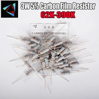 20buc 3W Film de Carbon Rezistor de 5% 1R ~ 1M 62 KB 68K 75K 82K 91K 100K 120K 150K-180K 200K 220K 240K 270K 300K 330K 360K 390K ohm