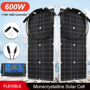 300W, 600W Panou Solar Kit 18V Flexibil de Celule Solare cu 100A Controller Banca de Putere Pentru Telefonul Acasa Masina RV Camping Încărcător de Baterie