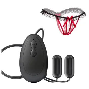 Control de la distanță Chilotei Vibrator, 20 De Moduri de Dublu Glont Vibrator-pentru Stimulator, rezistent la apa, Masaj Cuplu de Jucării Sexuale