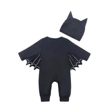 Halloween Copii Costum Bat Romper Beanie Hat Infant Salopeta Bat Hat Set Onepiece Dress Up Haine De Petrecere Copil Costum