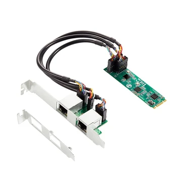 2X M. 2 Dual Port 2,5 G Ethernet NIC placa de Retea 2Port RJ45 B Tasta Și Tasta M pentru 2500 Mbps RTL8125B Chipset-ul Pentru Jocuri de noroc