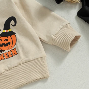 Copilul Costume de Halloween Copii Băieți Fete Dovleac Maneca Lunga Pulover de Topuri și Pantaloni 2 buc Set Haine Halloween