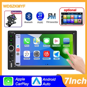 7Inch Auto Radio Auto Multimedia 2 Din Receptor Stereo Apple Carplay, Android Auto MP5 Player Bluetooth BT 5.1 Receptor FM