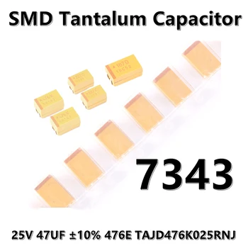 2 buc) Original 7343 (Tip D) 25V 47UF ±10% 476E TAJD476K025RNJ SMD condensator cu tantal