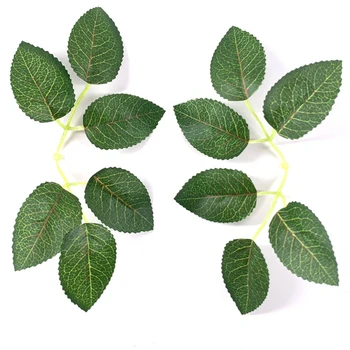 Artificiale Plante Verzi Meshs Floare Trandafir a Plecat Simulare de Șase furculita Decor Acasă de Șase frunze de Linia Roșie de Mătase Ecran
