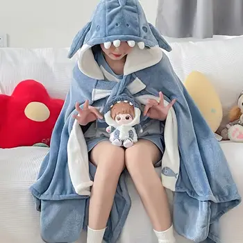 Kawaii Desene Animate Bat Y2k Pluș Pijamale Anime Mantie Sleepwear Costum Pelerina Halloween Pentru Adulti Iarna Pijamale Femei Pătură Cape