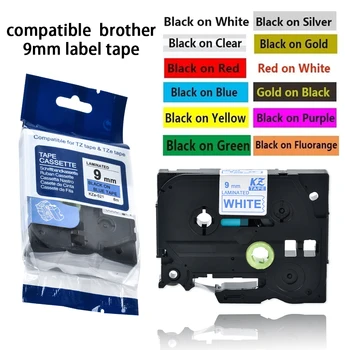 9mm Multicolor Laminat Etichetă etichetă Bandă ribbon bandă tze pentru Brother p-touch imprimante ca Tze-221 tze-221 tze221 tze 221 221 tz