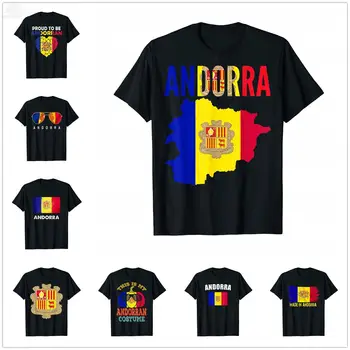 2022 Vara Din Andorra Harta Cu Andorra Steagul Țării T-Shirt Pentru Barbati Femei Unisex Tricou Hip Hop Topuri De Bumbac Tees