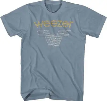 Weezer T-Shirt Trupa de Rock Bărbați Oficial Zbor W New Indigo din Bumbac Logo-ul Heather