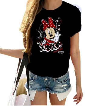 Disney Japoneză Y2k T Shirt pentru Femei Rotund Gat Femei Cămăși și Bluze Casual Uzura Femeie T-shirt pentru Femei Îmbrăcăminte Teuri Kpop