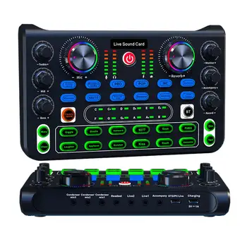 Mixer Audio Placa de Sunet Console Portabile Profesionale Mixer DJ Stereo Mixer pentru Karaoke, DJ Broadcast Studio Podcasting de Jocuri de noroc