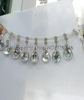 transport gratuit 90cm/pachet 3 cm de lux legăna ornamente de cristal stras lanț de metal coase pe de mireasa rochie de mireasa meserii decor