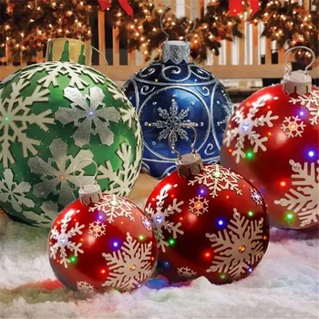 În aer liber, Decoratiuni de Craciun Gonflabil, Decorat Minge PVC Mare Bile Mari Xmas și Decorații de Brad Jucarie Minge Fără Lumină Navidad