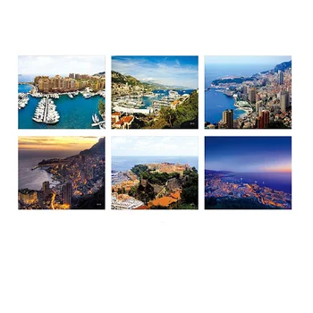 6 Foi/Set Monaco Peisajul Orașului, Cărți Poștale Cadou De Ziua Binecuvântare Lettercard Crăciun Mesaj De Felicitare Carte De Invitație