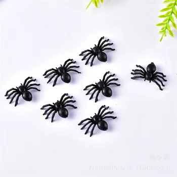 50pcs Halloween Păianjeni Mici Decoratiuni din Plastic Negru Păianjeni Casa Bantuita Spider Decor Simulare Dificil de Jucărie
