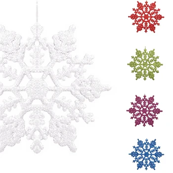 12pcs Plastic crăciun Crăciun Fulg de nea Ornamente Spumante Mici Paiete, Sclipici Zăpadă pe Șir Decor Nunta
