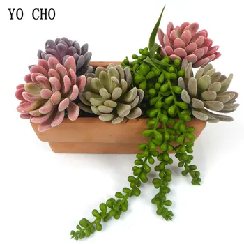 YO CHO Artificiale Mini Suculente Lotus Decor Acasă Suculente Bonsai Plante Verzi Fals Suculente Decoratiuni de Gradina cu Flori din Plastic