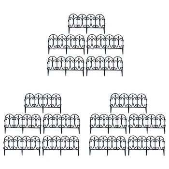 15 Pack Decorative De Gradina Gard De Fier Inoxidabil Peisaj Sârmă Pliere Garduri Marginea Terasă Pat De Flori, De Animale Bariera