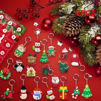 2 BUC de Crăciun Cheie Lanț Numărătoarea inversă Orb Cutie 24 Advent Calendar Numărătoarea inversă Rășină Pandantiv Cutie de Cadou pentru Copii Jucării Decorative