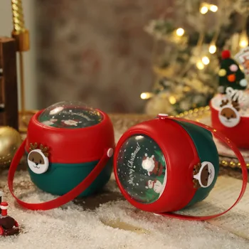 Verde Si Rosu Bomboane De Crăciun Cutie De Plastic Multifuncțional Jucărie De Crăciun Cutie De Depozitare Portabil, Rezistent Cadou De Crăciun De Stocare Borcan