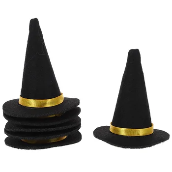 Halloween Vrăjitoare Pălărie de Sticlă Pălării mini Decor Acoperi Mici Sombrero Acoperă Petrecere Pentru Papusa in Miniatura Capac Simțit Decoratiuni de Masă