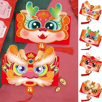 Chineză Stil Chinezesc Plic Roșu Hong Bao Binecuvântare Bani De Hârtie Buzunar Dragon Decorative Roșu De Pachete De Festivalul De Primăvară