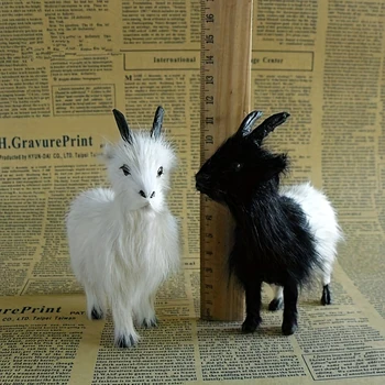 2Styles de Pluș Simulat Capra Handmade Creative Drăguț Miniatură Birou Animal Decor Figura Petrecere de Aniversare Cadou Fotografic Prop
