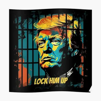 Închide-L În Sus Funny Donald Trump Într-Pris Poster Print Decor Decor Amuzant Imagine Pictură Murală De Epocă Acasă Artă Fara Rama