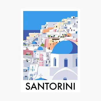 Santorini Turism Poster Poster Sitcker pentru Imprimare de Artă Living Anime Sticle de Apă Autocolante Laptop Bara de Fond Camera